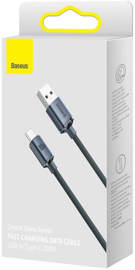 KABEL USB-A / USB-C Baseus Crystal CAJY000401 120cm 100W 6A QC 3.0 W OPLOCIE PREMIUM