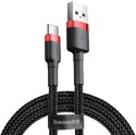 KABEL USB-A -> USB-C Baseus Cafule CATKLF-C91 200cm 2A QC 3.0 CZARNO-CZERWONY W OPLOCIE