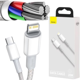 KABEL USB-C / Lightning iPhone Baseus Cafule CATLGD-02 1m 20W PD Quick Charging BIAŁY W OPLOCIE