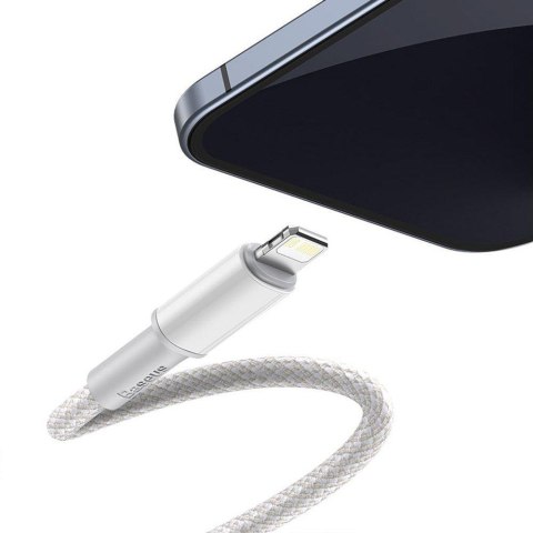 KABEL USB-C / Lightning iPhone Baseus Cafule CATLGD-A02 2m 20W PD Quick Charging BIAŁY W OPLOCIE