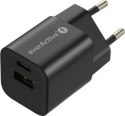 ŁADOWARKA SIECIOWA everActive GaN SC-390QB 30W 1xUSB-C 1xUSB-A PD PPS