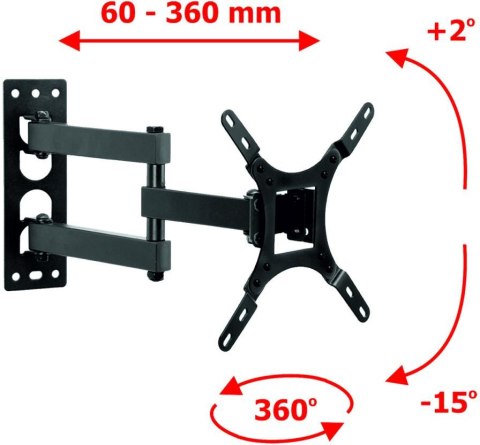 UCHWYT DO TV LCD/LED 17-42" 25KG AR-57A ART reg.pion/poziom