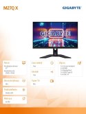 Gigabyte Monitor 27 cali M27QX GAMING 0,5ms/1MLN:1/WQHD/HDMI