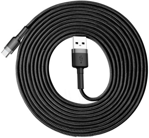 KABEL USB-A / USB-C Baseus Cafule CATKLF-UG1 300cm 3A QC 3.0 CZARNO-SZARY W NYLONOWYM OPLOCIE