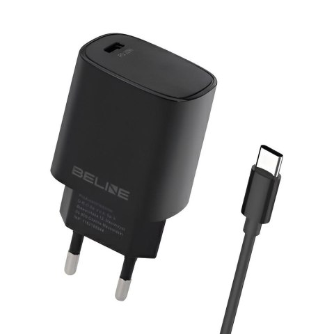 Ładowarka sieciowa Beline 20W 1xUSB-C PD 3.0+kabel USB-C - czarna