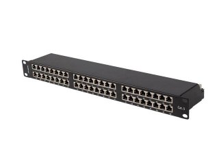 Patch panel Lanberg PPS6-1048-B 48 port 1U 19" kat.6 FTP ekranowany czarny