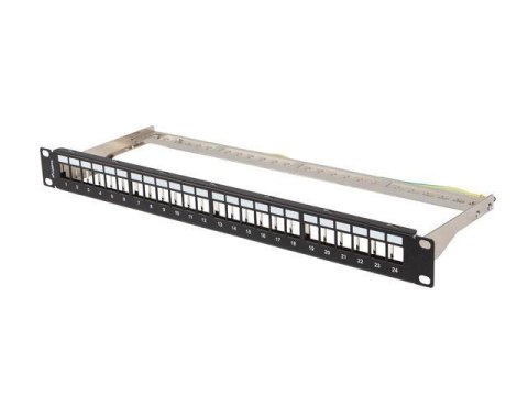 Patch panel pusty Lanberg PPKS-0924-B 24 port 1U 19" do modułów keystone czarny