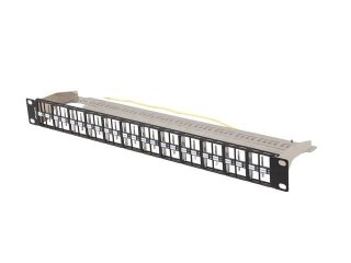 Patch panel Lanberg pusty 48 port 1U 19" FTP do modułów Keystone Czarny