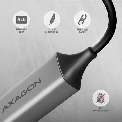 AXAGON ADE-TXCA Karta sieciowa Gigabit Ethernet adapter, USB-C (USB-A redukcja) 3.2 Gen 1, instalacja automatyczna