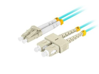 Patchcord światłowodowy Lanberg MM LC/UPC-SC/UPC DUPLEX 3.0MM OM3 50/125 LSZH 2m aqua