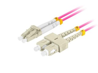 Patchcord światłowodowy Lanberg MM LC/UPC-SC/UPC DUPLEX 3.0MM OM4 50/125 LSZH 0.5m fioletowy