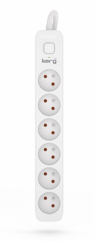 Przedłużacz KERG M02409 1,5m 3×1,5MM2 H05VV-F 16A/250V biały