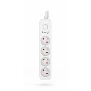 Przedłużacz KERG z wyłącznikiem M02398 4-gniazdowy 10m 3×1,5mm2 H05VV-F 16A/250V biały