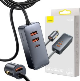 ŁADOWARKA SAMOCHODOWA NA PRZEWODZIE Baseus Share Together 120W 3A 3x USB-A 1x USB-C PD 20W QC 3.0