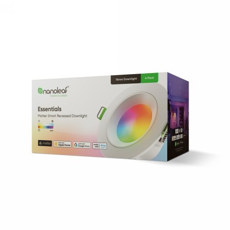 Nanoleaf Essentials Smart Downlight - oświetlenie punktowe 4 sztuki (technologia Matter) [eol]