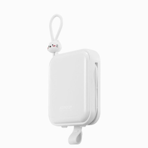 Powerbank Joyroom Cutie Series JR-L008 10000mAh 22.5W PD QC z kablami 1x USB-A 1x USB-C biały