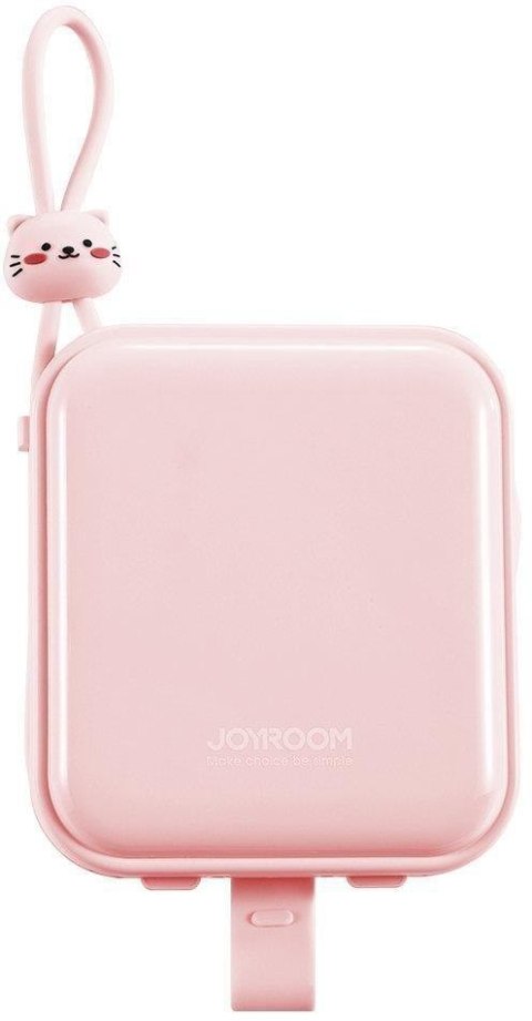 Powerbank Joyroom Cutie Series JR-L008 10000mAh 22.5W PD QC z kablami 1x USB-A 1x USB-C różowy