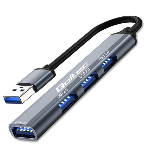 Hub Qoltec adapter USB 3.0 4w1 | USB 3.0 | 3x USB 2.0