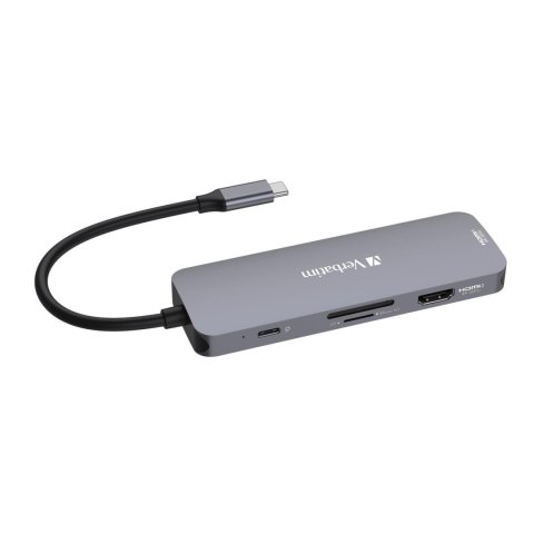 Hub USB Verbatim Multi Port CMH-08: 1x USB-C PD, 3xUSB-A 3.0, 2xHDMI, SD/microSD