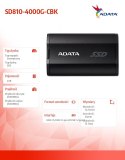 Adata Dysk SSD External SD810 4TB USB3.2C 20Gb/s czarny