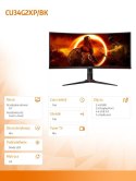 AOC Monitor zakrzywiony CU34G2XP 34 cale VA 180Hz HDMIx2 DPx2