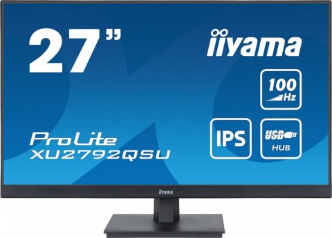 IIYAMA Monitor 27 cali ProLite XU2792QSU-B6 IPS,QHD,100Hz,HDMI,DP,4xUSB3.2,SLIM