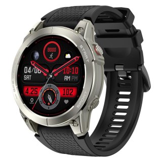 Smartwatch sportowy Manta Activ X GPS srebrny + pomarańczowy pasek