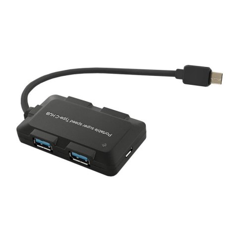 Hub Qoltec USB-C 3.1 5w1 | 4xUSB 3.0 | micro USB