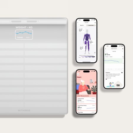 Withings Body Scan - waga z analizą składu masy ciała oraz pomiarem tętna. Wyrób medyczny (white)