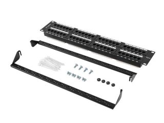 Patch panel Lanberg PPU6-2048-B 48 port 2U 19" kat.6 czarny