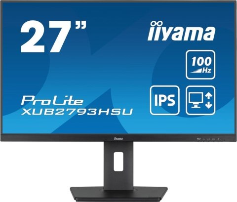Monitor IIYAMA XUB2793HSU-B6 (27" /IPS /100Hz /1920 x 1080 /Czarny)