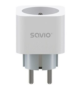 Savio Inteligentne gniazdko Wi-Fi 16A Pomiar zużycia energii, wielopak 3 szt., AS-01, białe