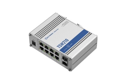 TELTONIKA Przełącznik niezarządzalny TSW210 Switch 2xSFP 8xPoE+ 8xGbE DIN RAIL Back Panel