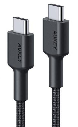 AUKEY CB-CD45 nylonowy kabel USB C - USB C | 0,9m | 3A | 60W PD | 20V