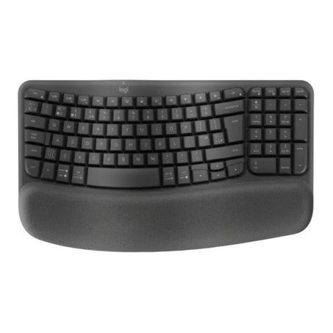 Klawiatura bezprzewodowa Logitech Wave Keys For Business czarna ergonomiczna