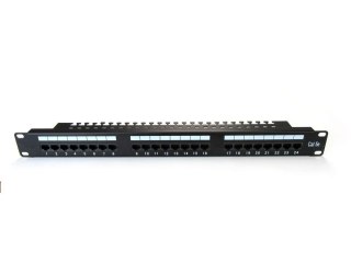 Digitus Patch panel 19" 24 porty, kat.5e, U/UTP, 1U, wspornik kablowy, czarny (kompletny)