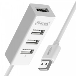 Unitek Hub 4x USB 2.0, Y-2146, 1x Lad.tel. biały