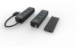 Unitek Hub 4x USB 3.0; BC1,2; CZARNY