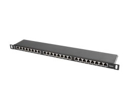 Lanberg Patch Panel 24 Port 0.5U Kat.6 czarny ekranowany