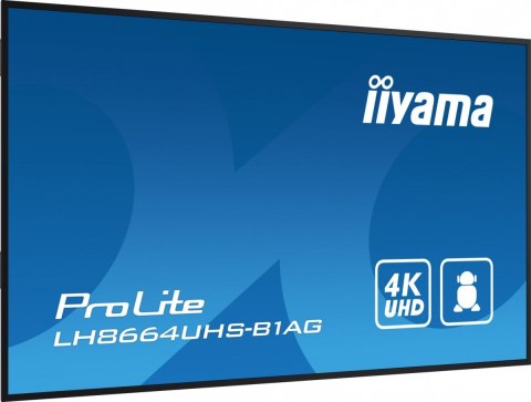 IIYAMA Monitor 85.6 cala ProLite LH8664UHS-B1AG,24/7,IPS,ANDROID.11,4K