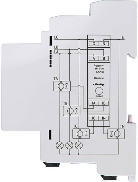 Shelly Pro 3EM 2-kierunkowy 3-fazowy miernik zużycia energii elektrycznej 120A WIFI