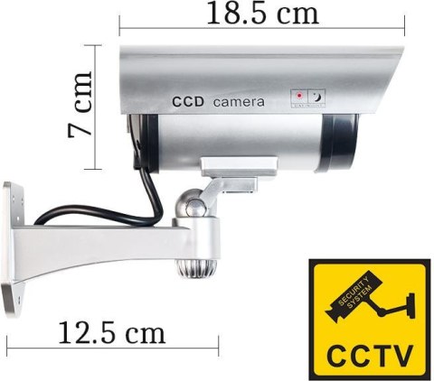 Atrapa kamery tubowej srebrna AT-1B-S