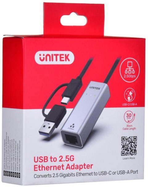 Adapter Unitek U1313C USB-A/C na RJ45 2.5G Ethernet