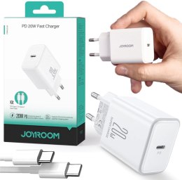 Ładowarka sieciowa Joyroom JR-TCF06 20W PD 3.0 QC 3.0 1x USB-C biała + kabel