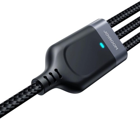 Kabel 3w1 USB-A / USB-C micro-USB Lightning Joyroom S-1T3018A18 30cm 3.5A w oplocie czarny