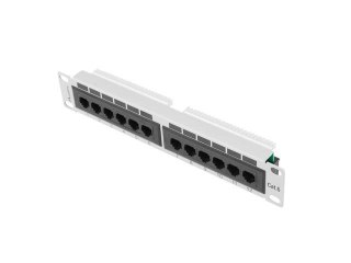 Patch panel Lanberg PPU6-9012-S 12 port 1U 10" kat.6 szary