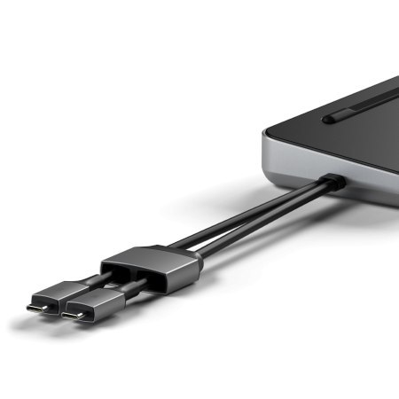 Satechi Dual Dock Stand - stacja dokująca do MacBook z podwójnym USB-C (USB-C PD 75W, 2x USB-C 5Gbps i 10 Gbps, 2x HDMI 2.0, 1x 