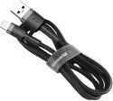 KABEL USB-A -> Lightning / iPhone Baseus Cafule CALKLF-AG1 50cm Apple 2.4A CZARNO-SZARY W OPLOCIE