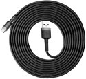 KABEL USB-A -> USB-C Baseus Cafule CATKLF-UG1 300cm 3A QC 3.0 CZARNO-SZARY W NYLONOWYM OPLOCIE