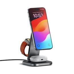 Satechi 3-in-1 Foldable Charging Stand - składana podstawka ładująca Qi2 do trzech urządzeń (US,CAN,EU,UK) (space gray)